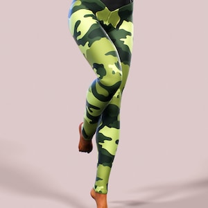 Camo Leggings Band High Waisted Military Green Yoga Pants Pilates Sportswear Woman Street Clothing Gym Apparel Workout Gym Wear Sport Ladies image 10