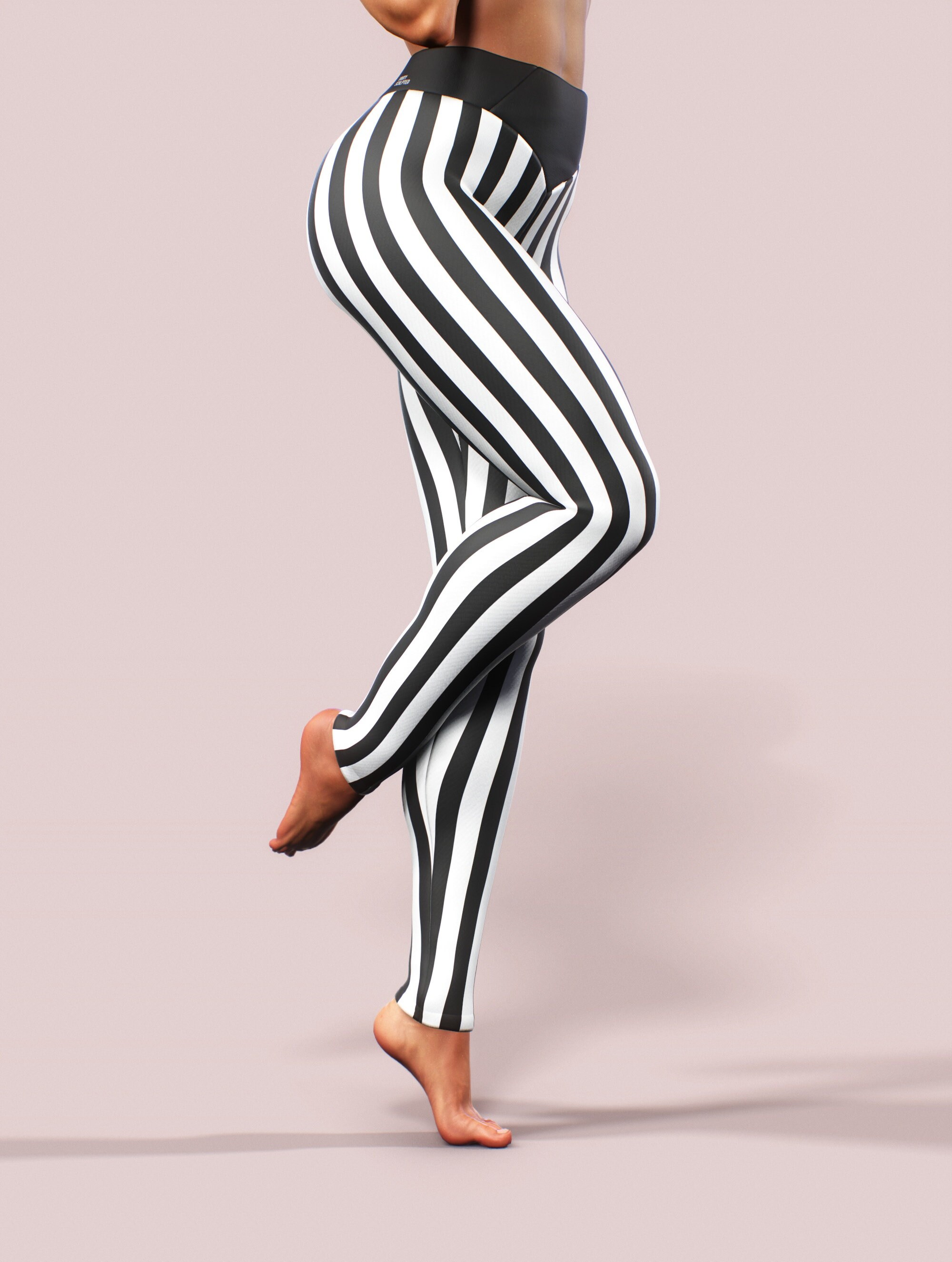 Beetlejuice Leggings Stripes Yoga Pants 