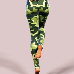 Camo Leggings Band High Waisted Military Green Yoga Pants Pilates Sportswear Woman Street Clothing Gym Apparel Workout Gym Wear Sport Ladies image 9