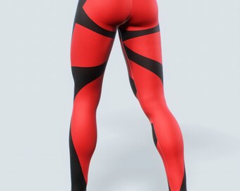 RockWear Activewear Leggings Red & Black X2 Bundle Women's Size 10