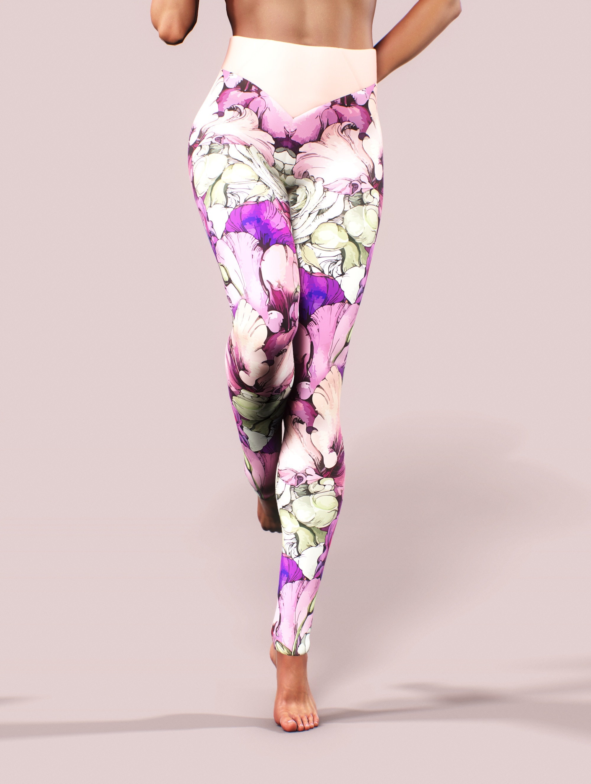 floral exercise leggings