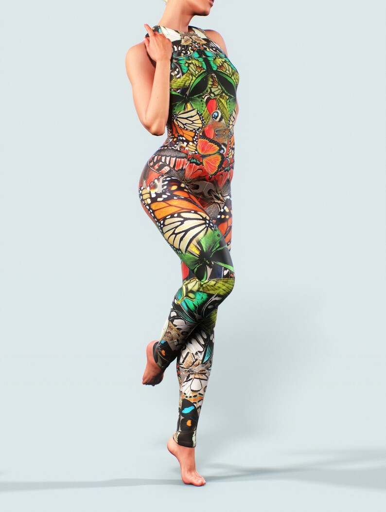 butterfly lightening print bodysuit & joggers set
