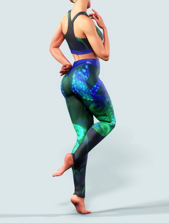 Green Squat Proof Leggings For Women