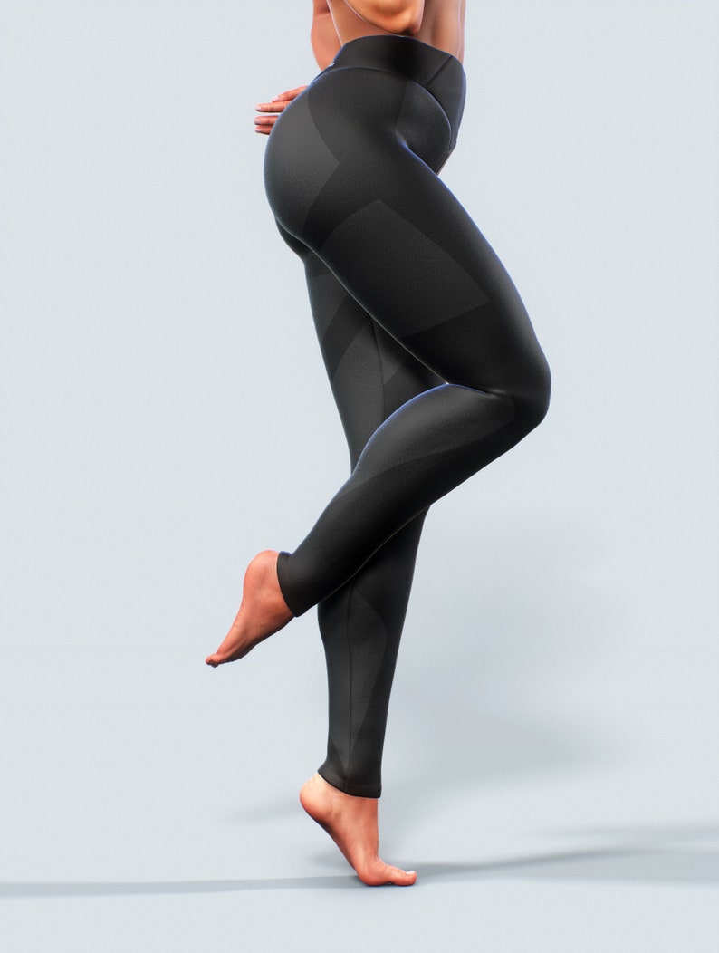 Black Shaping Leggings High Waisted Slimming Effect Booty Etsy