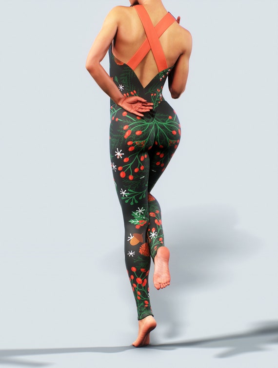 Merry Christmas Collection Bodysuit Mistletoe Holliday Catsuit Winter Black  Red Playsuit One Piece Full Body Workout Activewear Jumpsuit -  Canada