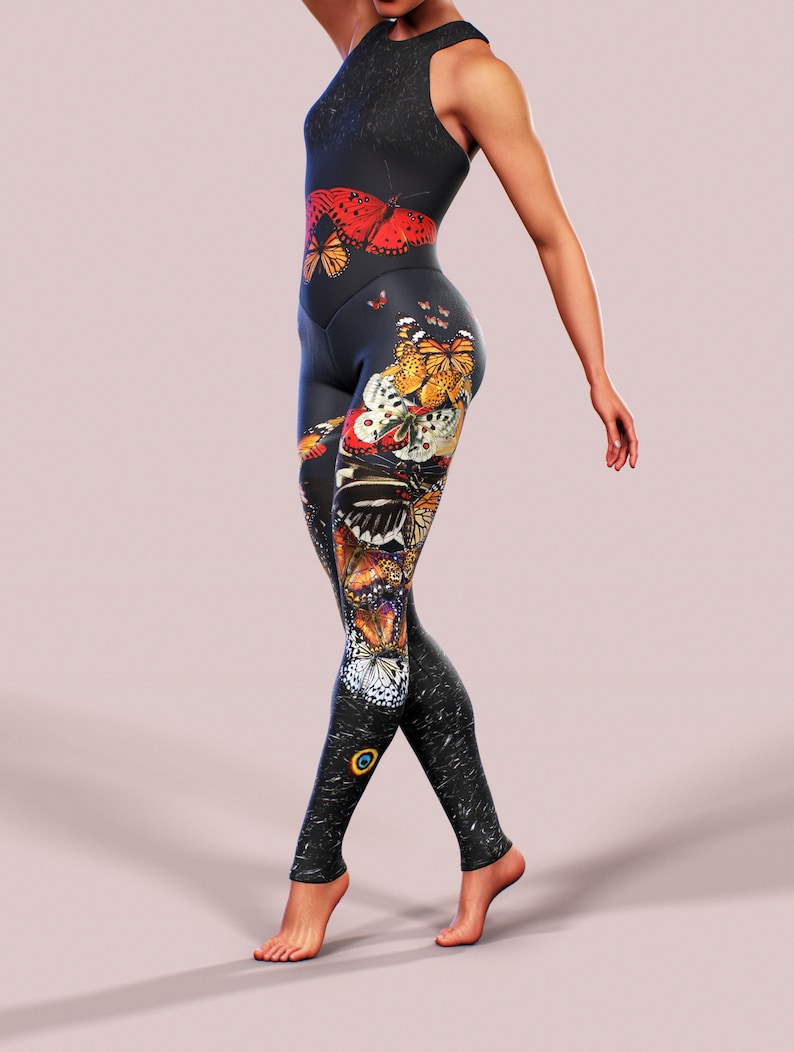 butterfly lightening print bodysuit & joggers set
