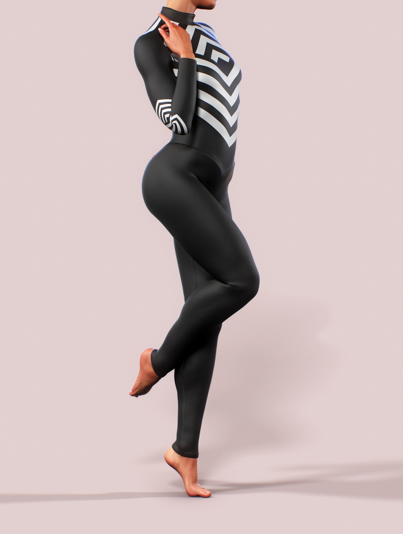 Frame Illusion Hooded Bodysuit main image 0
