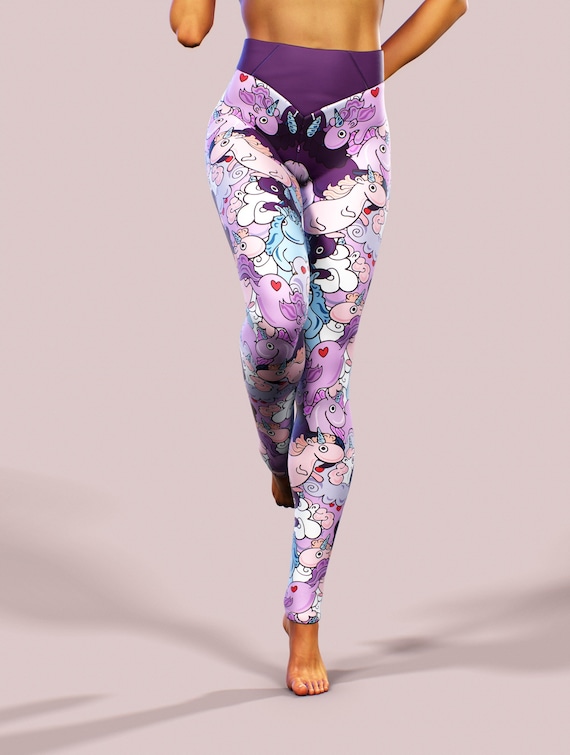 Unicorn Pink Pattern Print Women Leggings