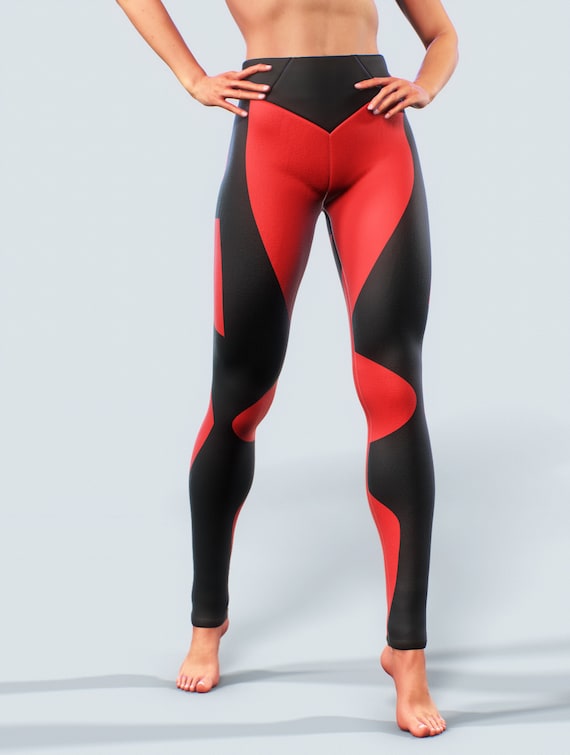 red yoga leggings