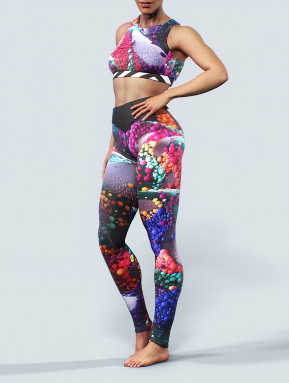 Colourful Space Leggings Galaxy Circus Yoga Pants Women High Waist Activewear Plus Size Gym Apparel Athletic Gear Color Balls Workout Pant Etsy Ireland