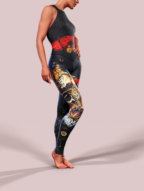 Butterfly Sports Bodysuit Sculpting One Piece Romper Gym Fitness