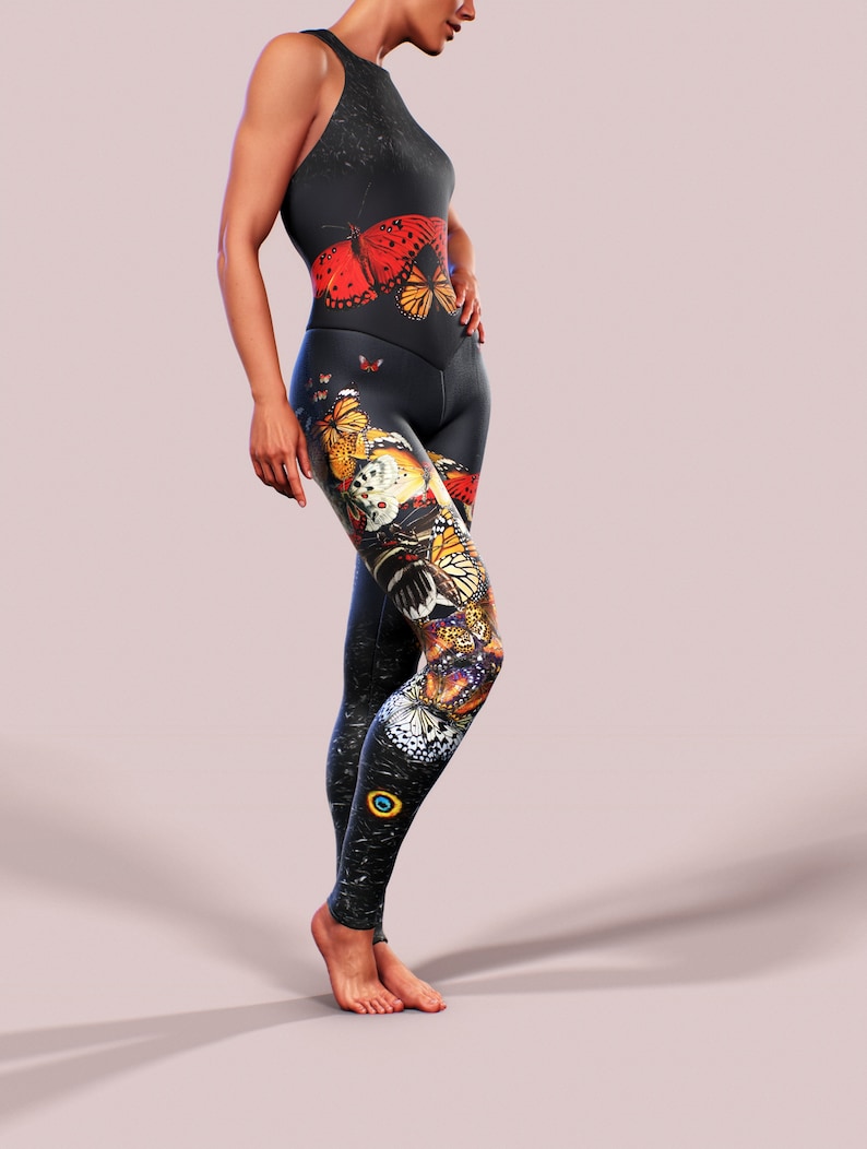 butterfly lightening print bodysuit & joggers set