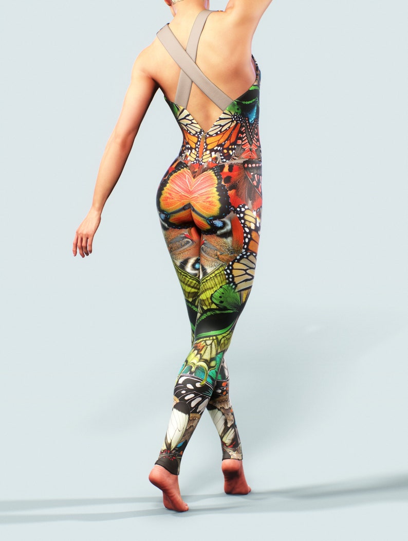 butterfly lightening print bodysuit & joggers set