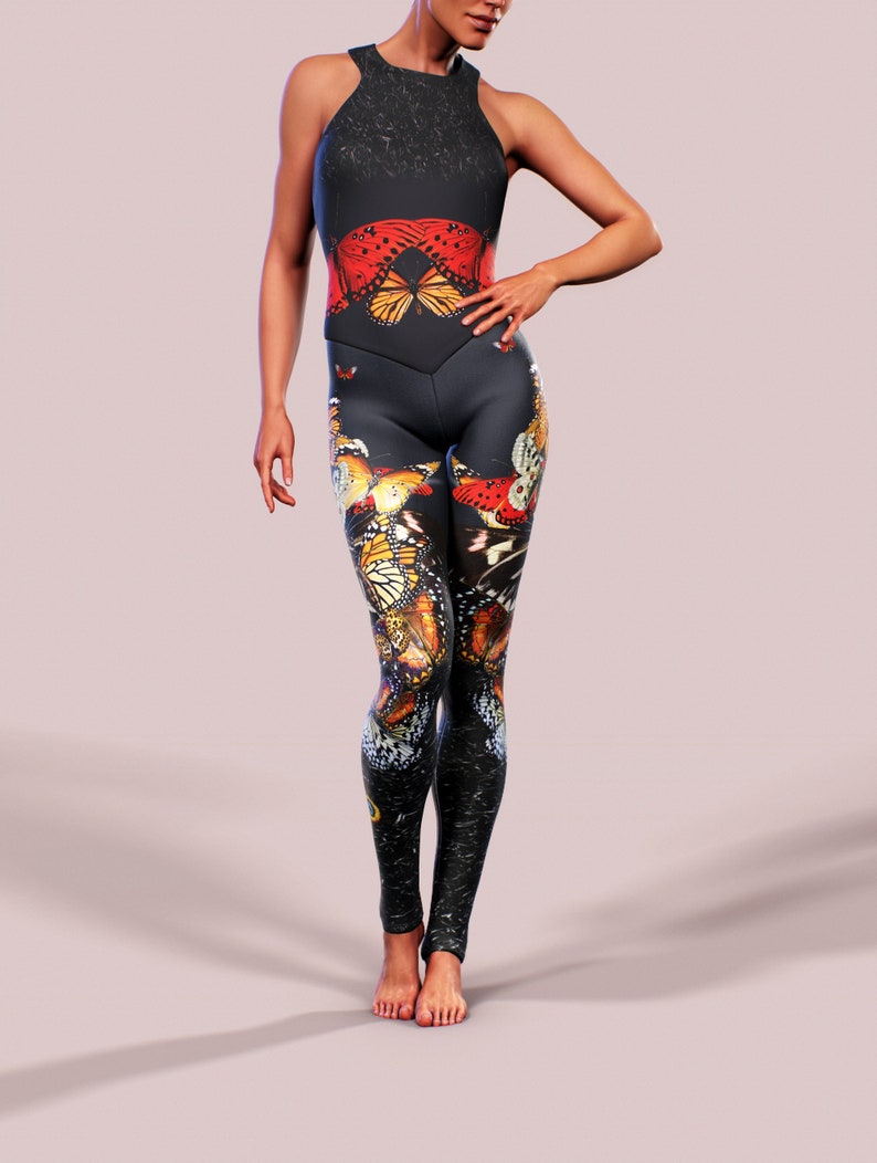 butterfly lightening print bodysuit & joggers set