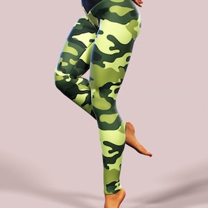 Camo Leggings Band High Waisted Military Green Yoga Pants Pilates Sportswear Woman Street Clothing Gym Apparel Workout Gym Wear Sport Ladies image 7