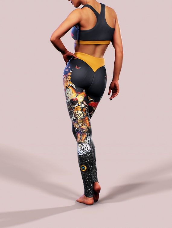 Leggings Fitness Butterfly, Butterfly Leggings Women