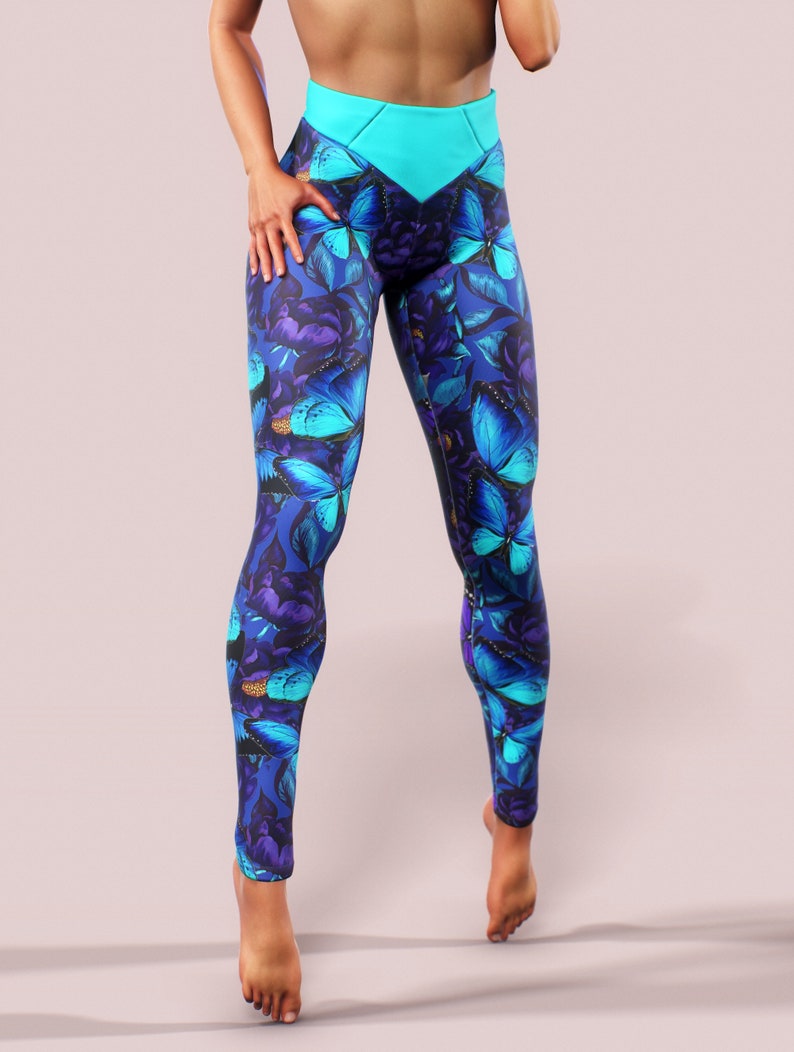 Purple Butterfly Pattern Print Pattern Women Leggings