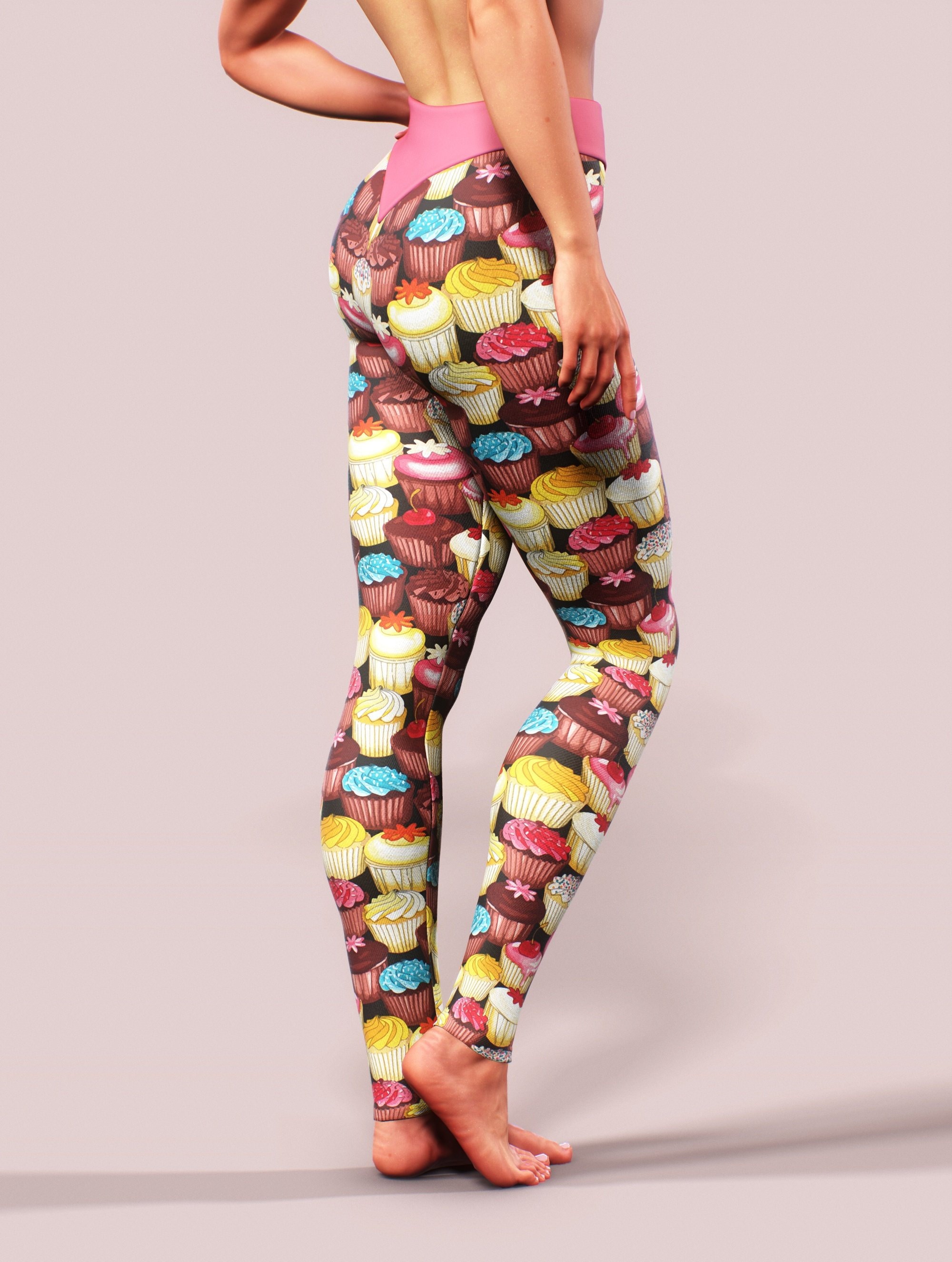 Cupcakes Leggings Funny Athletic 