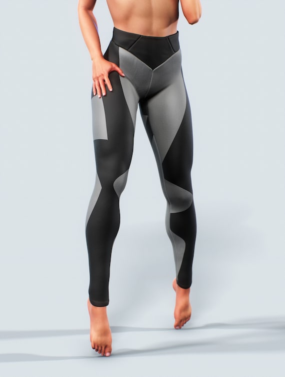 Booty Sculpted Red Shades Leggings  Women's Black Lines Carbon Pants (XXS)  at  Women's Clothing store