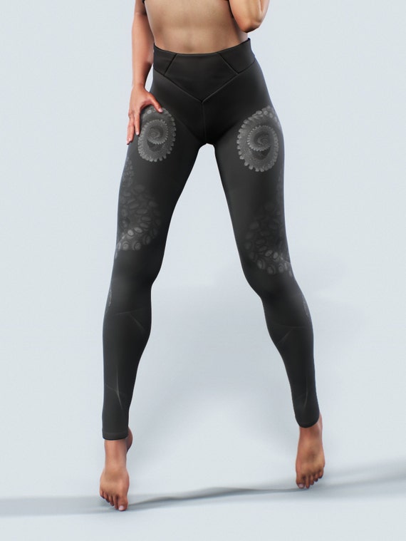 Black & White Octopus Yoga Pants Activewear Women Leggings Gym