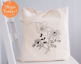 Flower tote bag | tote bag floral |totee aesthetic bag |market bagtotee | canvas tote bag shoulder bag | shopping bag cute |   tote bag