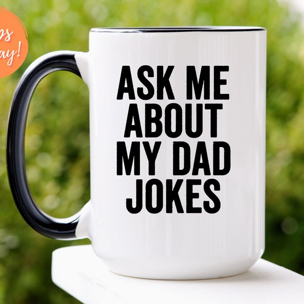 Ask Me About My Dad Jokes Mug, New Dad Mug, Pregnancy Reveal Mug, Pregnancy Announcement Mug, Dad Mug, Dad Gift, New Dad Gift, fathers day,