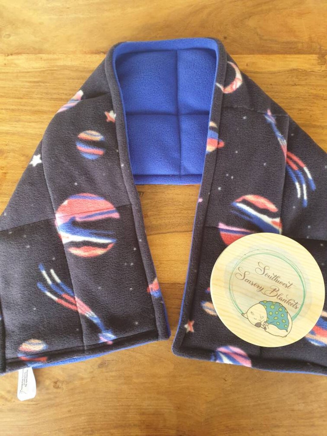 Fidget, Sensory, Calming Childs Weighted Shoulder Wrap. Space Print and ...