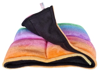 Weighted neck wraps help Anxiety, me. They are calming and soothing. Weighted neck Wrap. Teen/Adult. Rainbow/ Black.