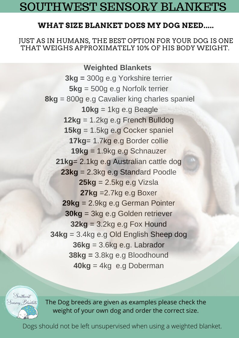 Dog Weighted Blanket for Stress Anxiety Relief and Calming. Etsy