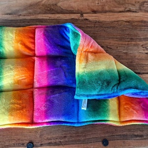 Super soft rainbow. Teen/Adult Weighted lap pad 1.5kg. Anxiety