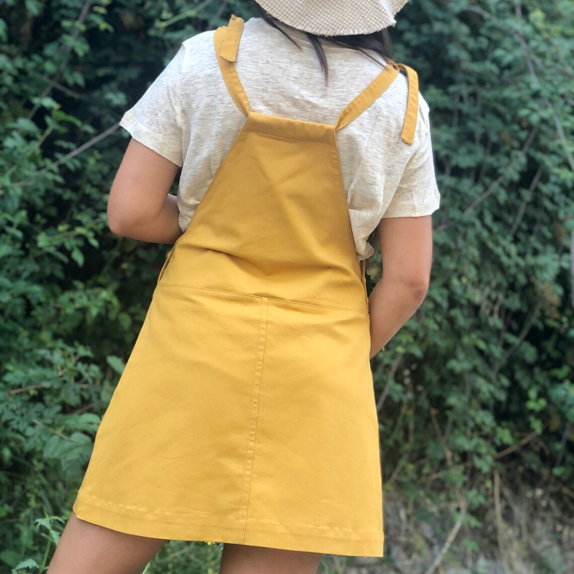 Dungarees for women mustard dungarees embroidered daisy | Etsy