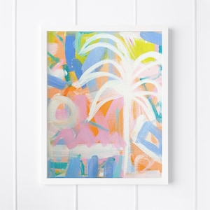 Printable Palm Tree Wall Art, Instant Download, Coastal Tropical Artwork, Palm Tree Abstract Painting Image #2