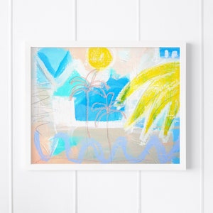 Printable Palm Tree Wall Art, Instant Download, Coastal Tropical Artwork, Palm Tree Abstract Painting