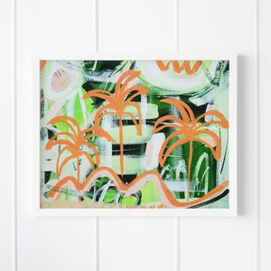 Printable Palm Tree Wall Art, Instant Download, Coastal Tropical Artwork, Palm Tree Abstract Painting Image