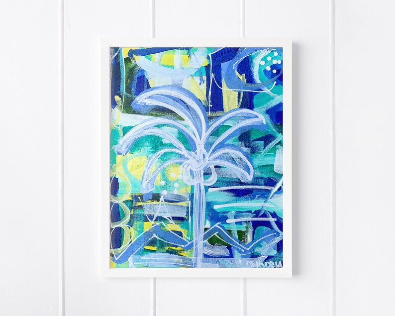 Printable Palm Tree Wall Art Instant Download Coastal - Etsy