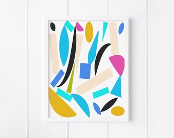 Abstract Printable Art, Modern Wall Decor, Mid-Century Artwork, Digital Download Print