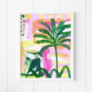 Printable Palm Tree Wall Art, Instant Download, Coastal Tropical Artwork, Palm Tree Abstract Painting Image #5