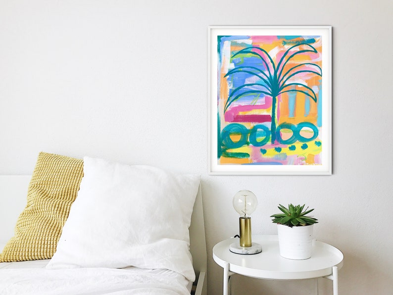 Printable Palm Tree Wall Art, Instant Download, Coastal Tropical Artwork, Palm Tree Abstract Painting Image 3 image 6