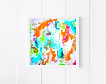 Abstract Printable Art, Modern Wall Decor, Colorful Painting, Digital Download Print