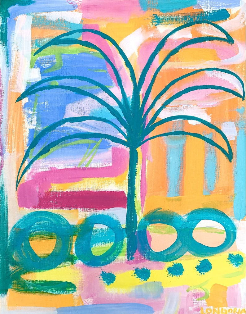 Printable Palm Tree Wall Art, Instant Download, Coastal Tropical