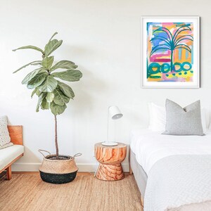 Printable Palm Tree Wall Art, Instant Download, Coastal Tropical Artwork, Palm Tree Abstract Painting Image 3 image 2