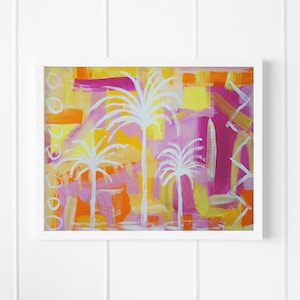 Printable Palm Tree Wall Art, Instant Download, Coastal Tropical Artwork, Palm Tree Abstract Painting Image
