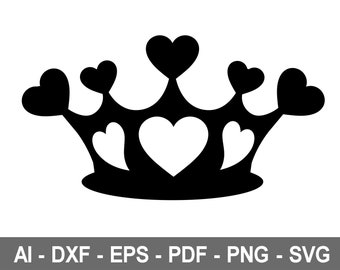 Heart Crown Svg Etsy