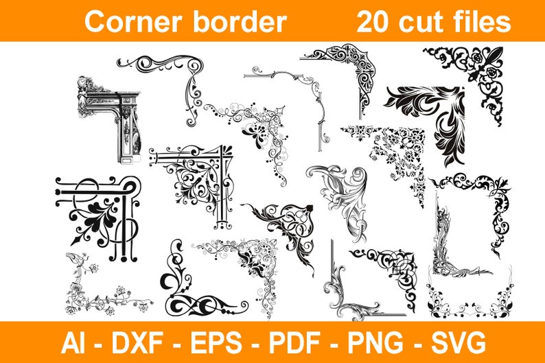 Download Ornament svg vector Border svg Corner svg Corner border | Etsy