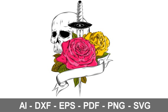 Download Flower Skull Svg 1 Skull Svg Roses Svg Skull Silhouette Etsy PSD Mockup Templates