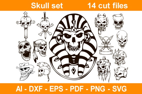 Skull Svg Skull Silhouette Skull Vector Skull Png Skull Etsy