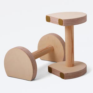 Wooden Parallettes Push Up Bars Handstand Canes 3-in-1 Calisthenics Equipment Gymnastics Bars Home Workout Balance Training Tool