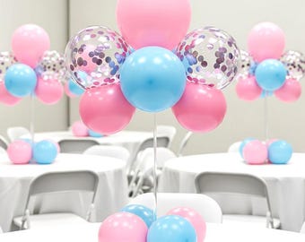 Acrylic Balloon Stand for table: Reusable Heavy Duty Centerpiece (6 Pack, 24 inch)