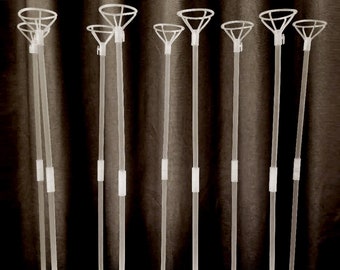 Clear Balloon Sticks and Stands: Reusable Tabletop Decor, 10pc Set