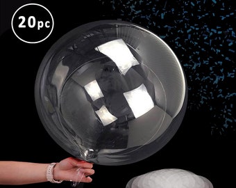 20pc Clear Bobo Balloons, 20 Inch Bubble Balloons